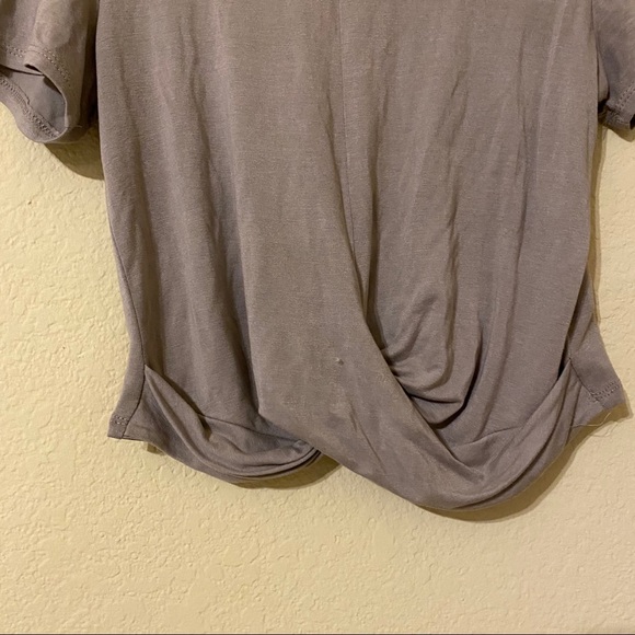 Elephant Grey Twisted Front Crop Top - Picture 4 of 4
